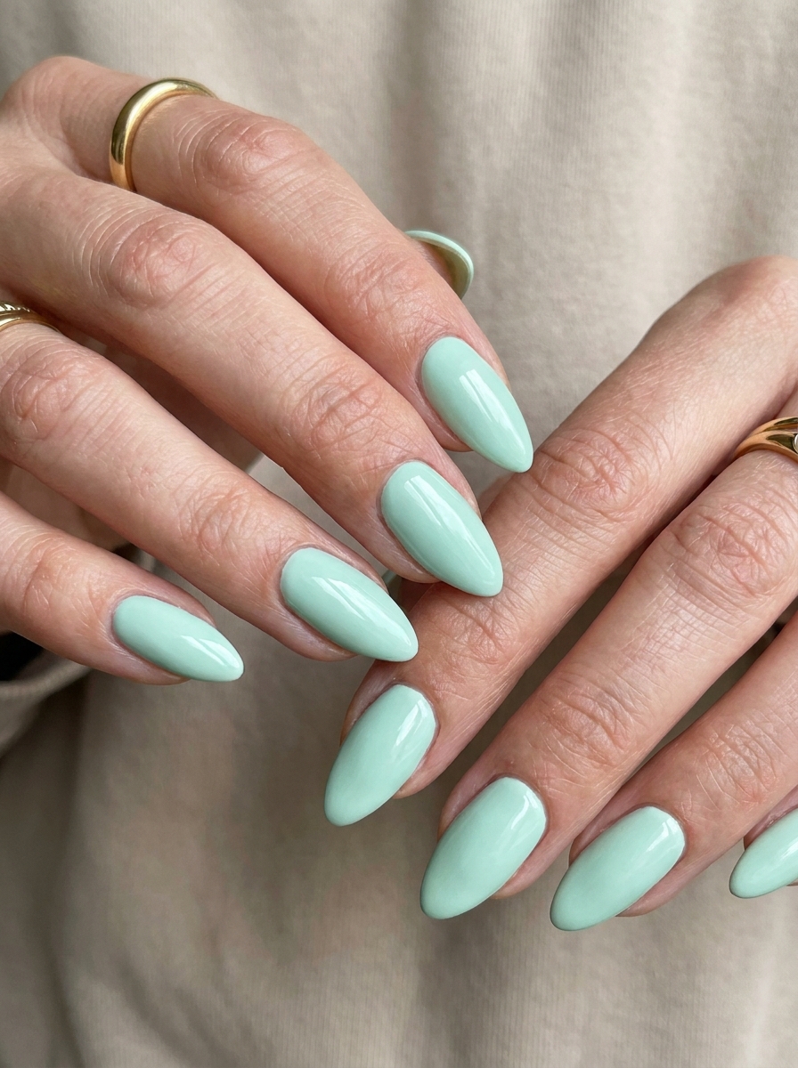 Mint Almond Nails